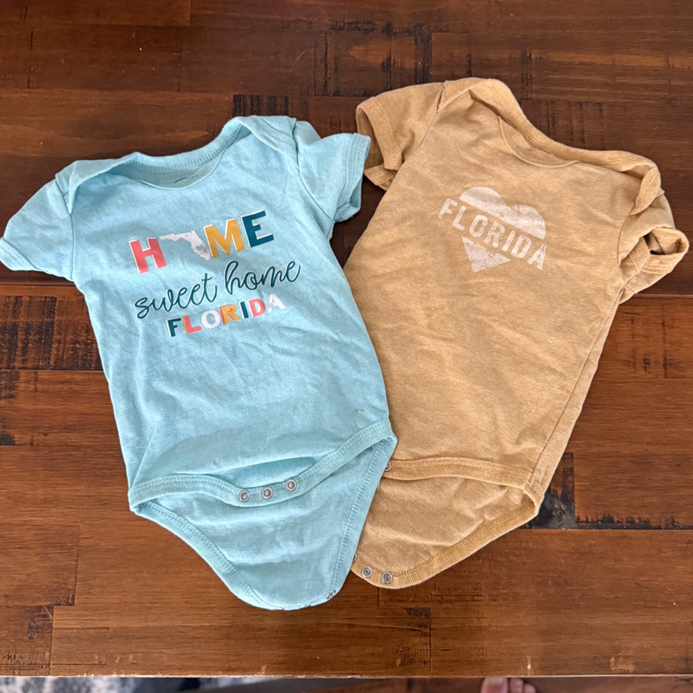 Blue and Tan Florida Baby Onesies - Picture 2 of 5